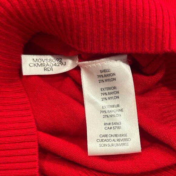 Calvin Klein Red‎ Turtleneck Sweater Lightweight Knit Women’s L - Picture 5 of 6